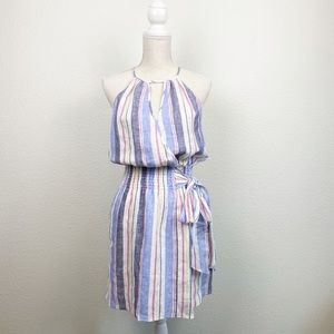 Parker Striped Linen Larissa Halter Dress